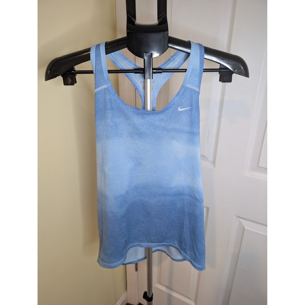 Nike‎ Dri-FIT Tank Top Womens Small Blue Ombre Racerback Activewear Gym Shirt